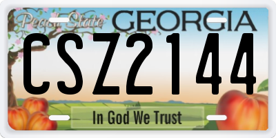 GA license plate CSZ2144