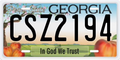 GA license plate CSZ2194