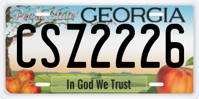 GA license plate CSZ2226