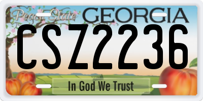 GA license plate CSZ2236