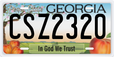 GA license plate CSZ2320