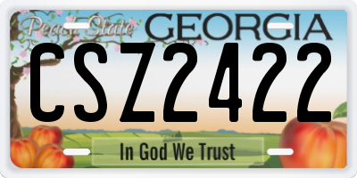 GA license plate CSZ2422