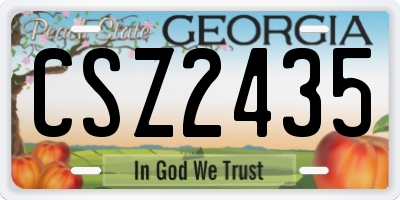 GA license plate CSZ2435