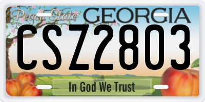 GA license plate CSZ2803