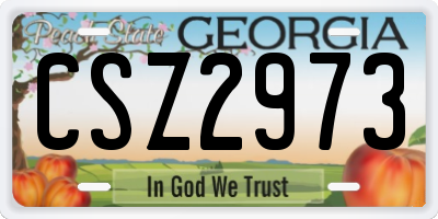 GA license plate CSZ2973