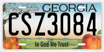 GA license plate CSZ3084
