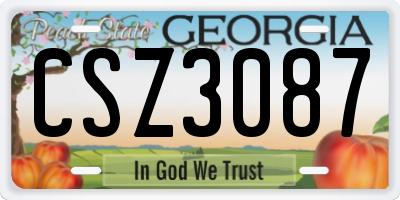 GA license plate CSZ3087