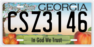 GA license plate CSZ3146
