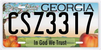 GA license plate CSZ3317