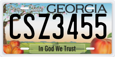 GA license plate CSZ3455