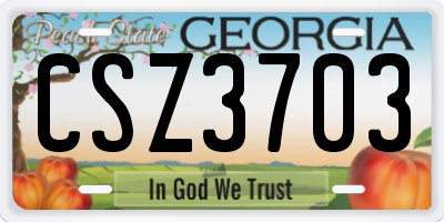 GA license plate CSZ3703