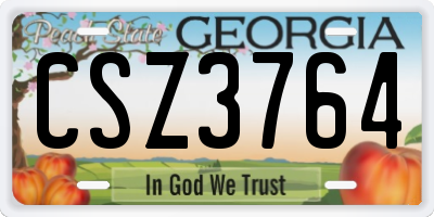 GA license plate CSZ3764