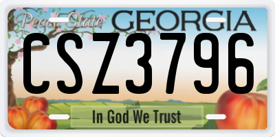 GA license plate CSZ3796