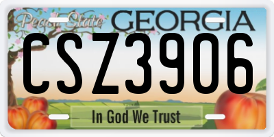 GA license plate CSZ3906