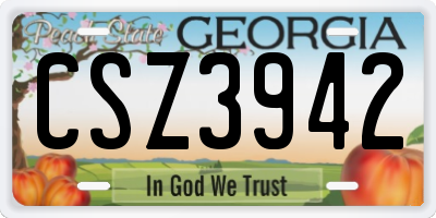 GA license plate CSZ3942
