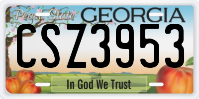 GA license plate CSZ3953