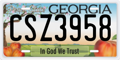 GA license plate CSZ3958