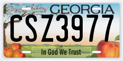 GA license plate CSZ3977