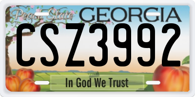 GA license plate CSZ3992