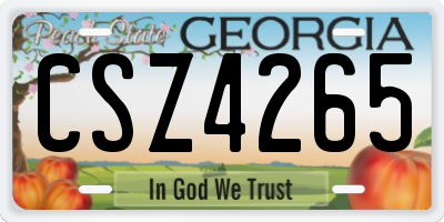 GA license plate CSZ4265