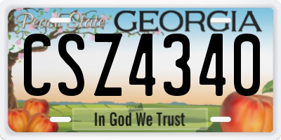 GA license plate CSZ4340