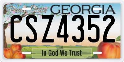 GA license plate CSZ4352