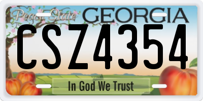 GA license plate CSZ4354