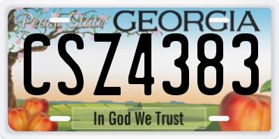 GA license plate CSZ4383