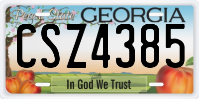 GA license plate CSZ4385