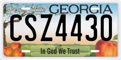 GA license plate CSZ4430