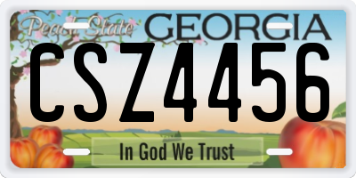 GA license plate CSZ4456