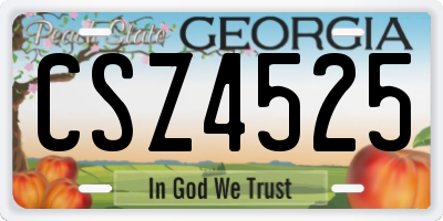 GA license plate CSZ4525
