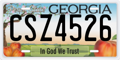 GA license plate CSZ4526
