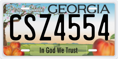 GA license plate CSZ4554