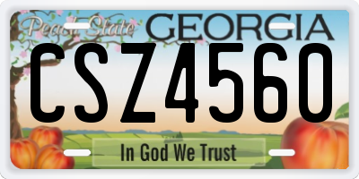 GA license plate CSZ4560
