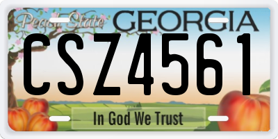GA license plate CSZ4561