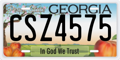 GA license plate CSZ4575