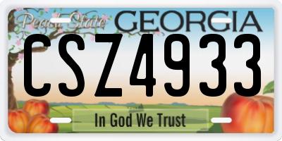 GA license plate CSZ4933