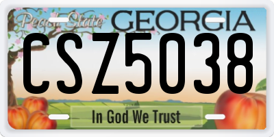 GA license plate CSZ5038