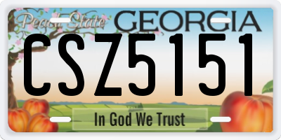 GA license plate CSZ5151