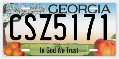 GA license plate CSZ5171