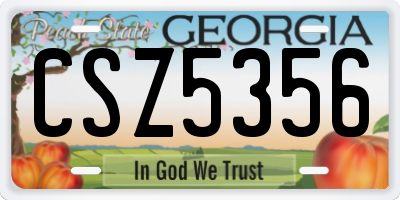 GA license plate CSZ5356