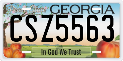 GA license plate CSZ5563