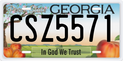 GA license plate CSZ5571