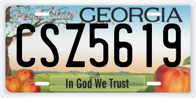 GA license plate CSZ5619