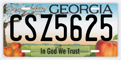 GA license plate CSZ5625