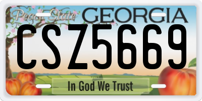 GA license plate CSZ5669