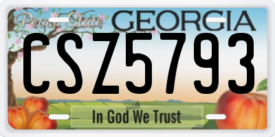 GA license plate CSZ5793
