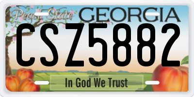 GA license plate CSZ5882