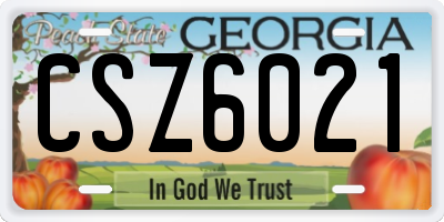 GA license plate CSZ6021